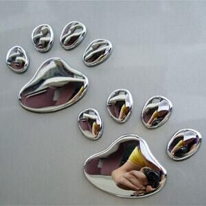 2PCS/Set 3D Cool Paw Print Car Stickers Dog & Cat Footprint Decals